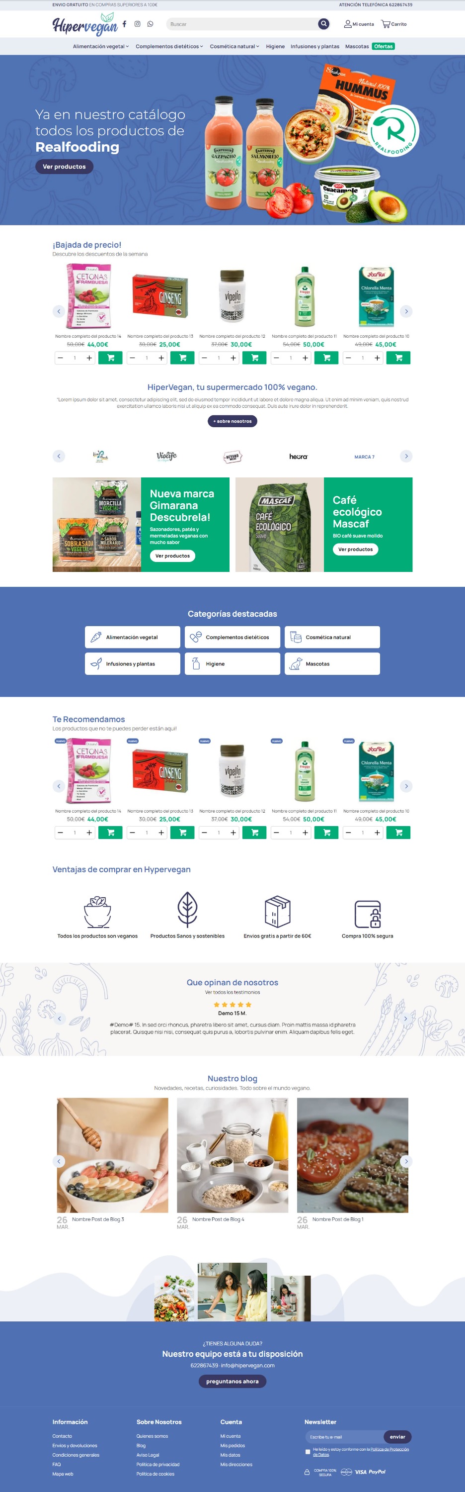 1.100€+IVA Alimentación Vegana